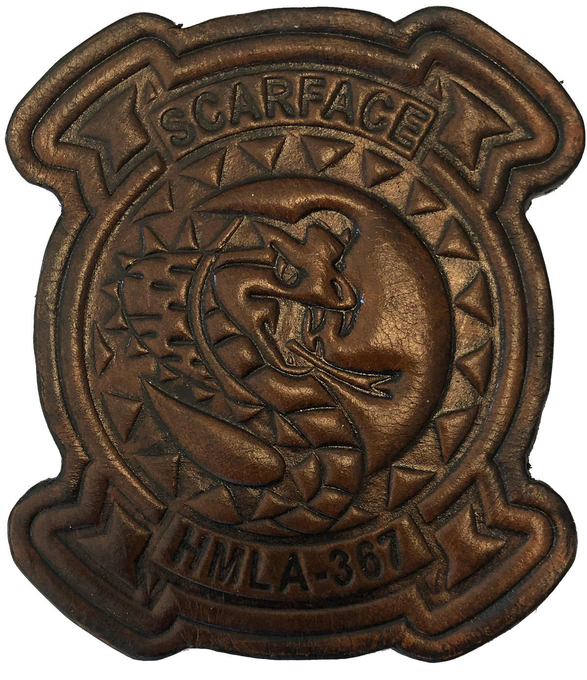 Officially Licensed USMC HMLA-367 Scarface Leather Patch