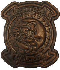 Officially Licensed USMC HMLA-367 Scarface Leather Patch