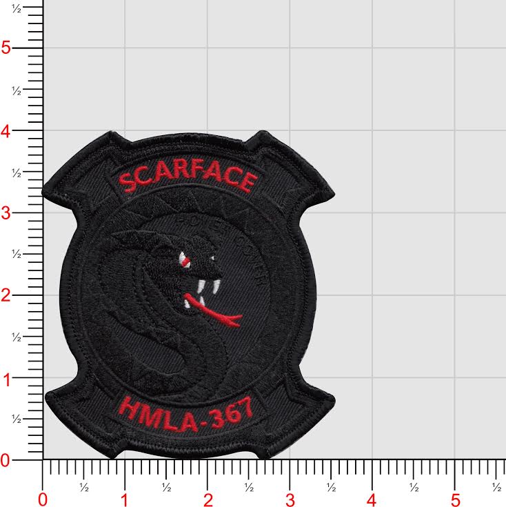 Officially Licensed USMC HMLA-367 Scarface Hover Cover Patches