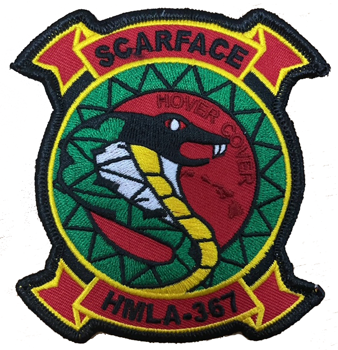 Officially Licensed USMC HMLA-367 Scarface Hover Cover Throwback Patch