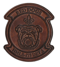 Officially Licensed HMLA-773 Det A Red Dogs Hand Painted Leather Patch
