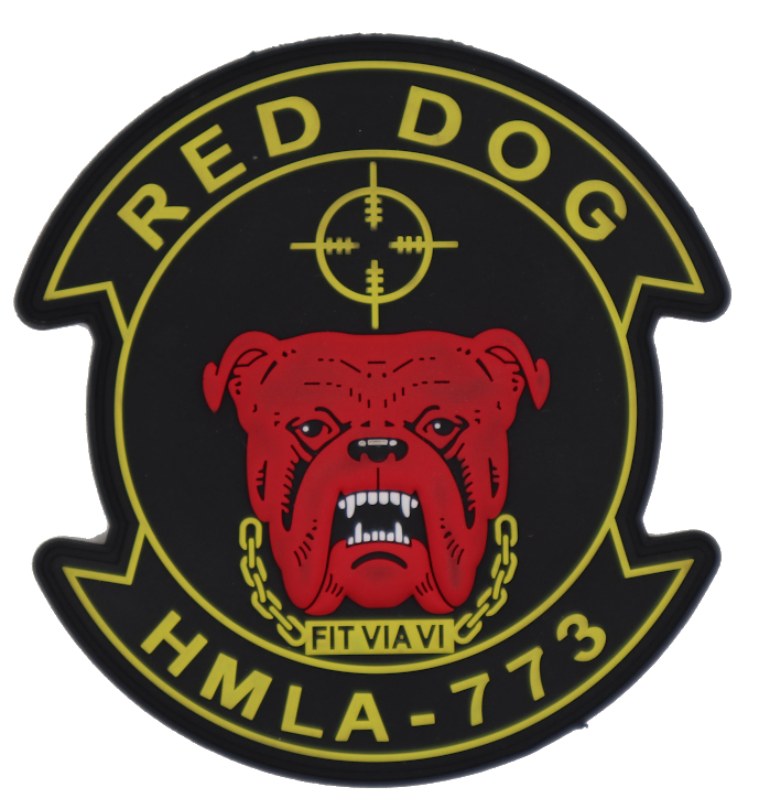 Officially Licensed USMC HMLA-773 Red Dog PVC Patches