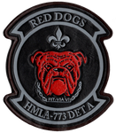 Officially Licensed HMLA-773 Det A Red Dogs Hand Painted Leather Patch