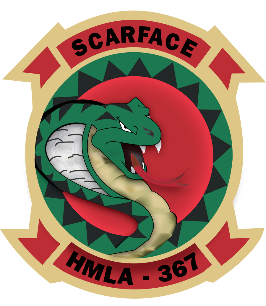 Officially Licensed USMC HMLA-367 Scarface Sticker