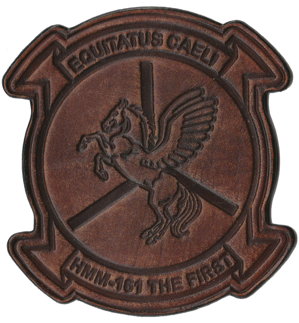 Officially Licensed HMM-161 Greyhawks Hand Painted Leather Patch