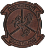 Officially Licensed USMC HMM-161 Greyhawks Hand Painted Leather Patch