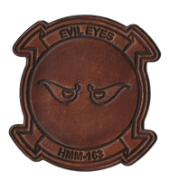 Officially Licensed USMC HMM-163 Evil Eyes Hand Painted Leather Patch
