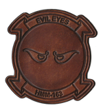 Officially Licensed USMC HMM-163 Evil Eyes Hand Painted Leather Patch