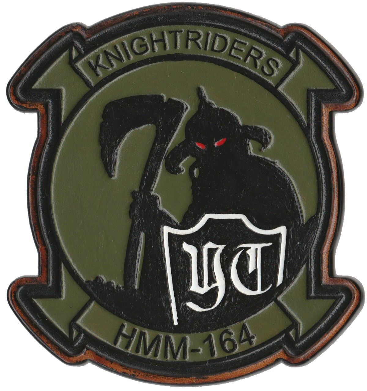 Officially Licensed USMC HMM-164 Knightriders Leather Patches