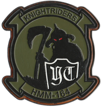 Officially Licensed USMC HMM-164 Knightriders Leather Patches