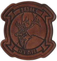Officially Licensed HMM-166 Seaelks Hand Painted Leather Patch