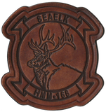 Officially Licensed USMC HMM-166 Seaelks Hand Painted Leather Patch