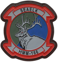 Officially Licensed USMC HMM-166 Seaelks Hand Painted Leather Patch
