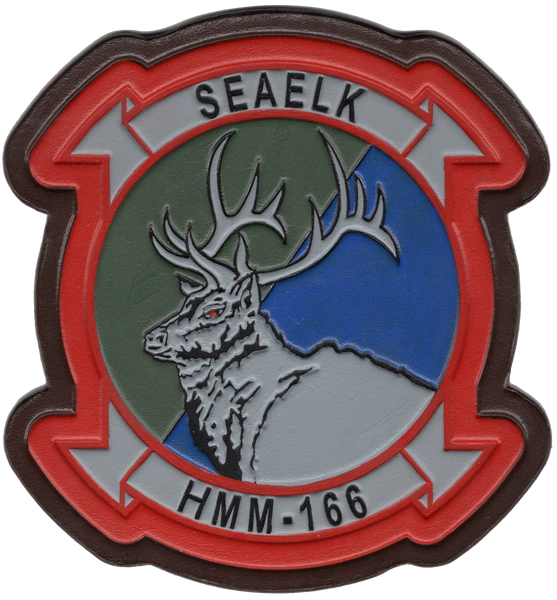 Officially Licensed USMC HMM-166 Seaelks Hand Painted Leather Patch