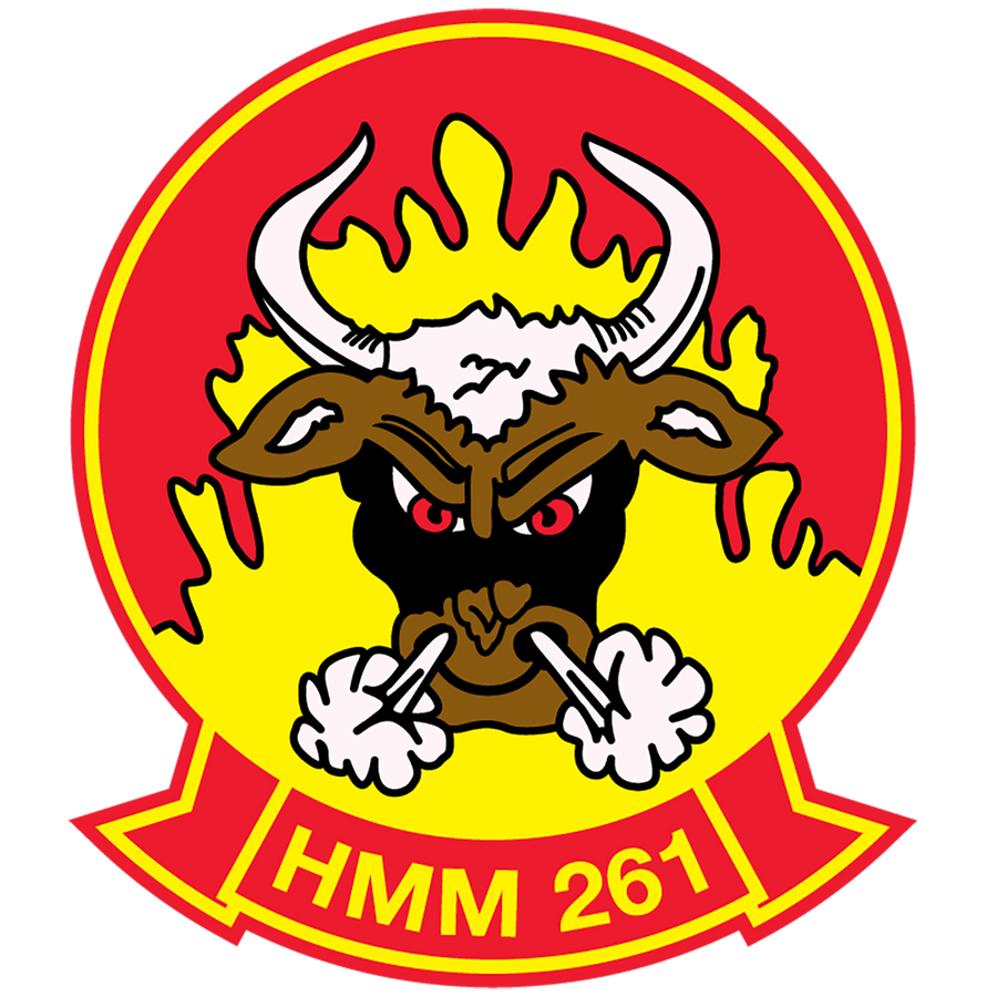 Officially Licensed USMC HMM-261 Raging Bulls Sticker