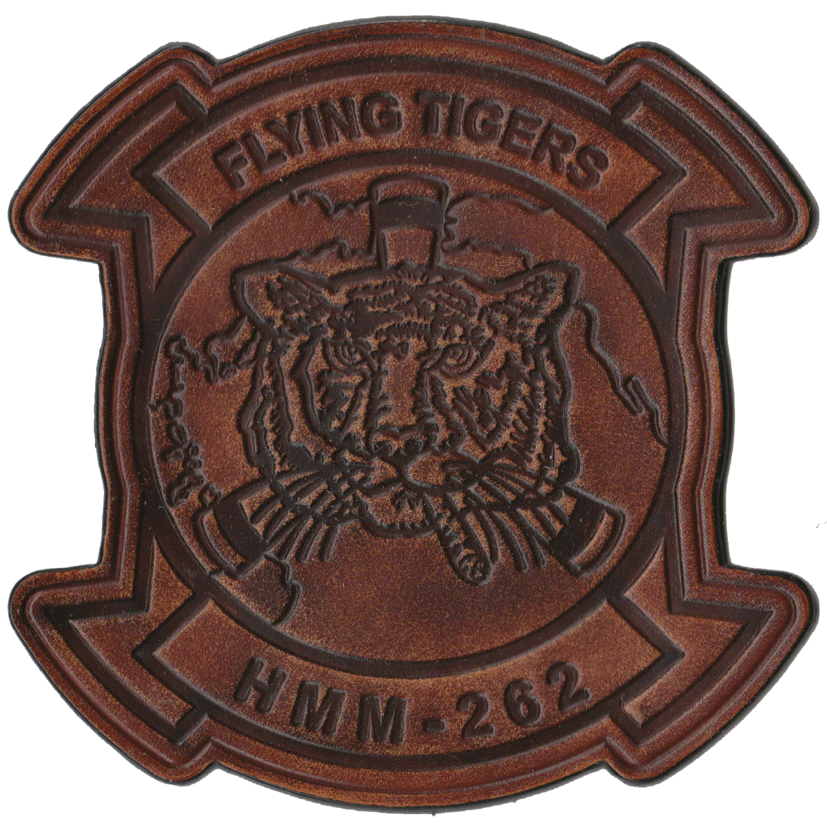 Officially Licensed HMM-262 Flying Tigers Hand Painted Leather Patch