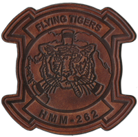 Officially Licensed USMC HMM-262 Flying Tigers Hand Painted Leather Patch