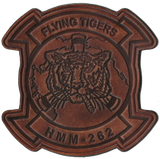 Officially Licensed USMC HMM-262 Flying Tigers Hand Painted Leather Patch