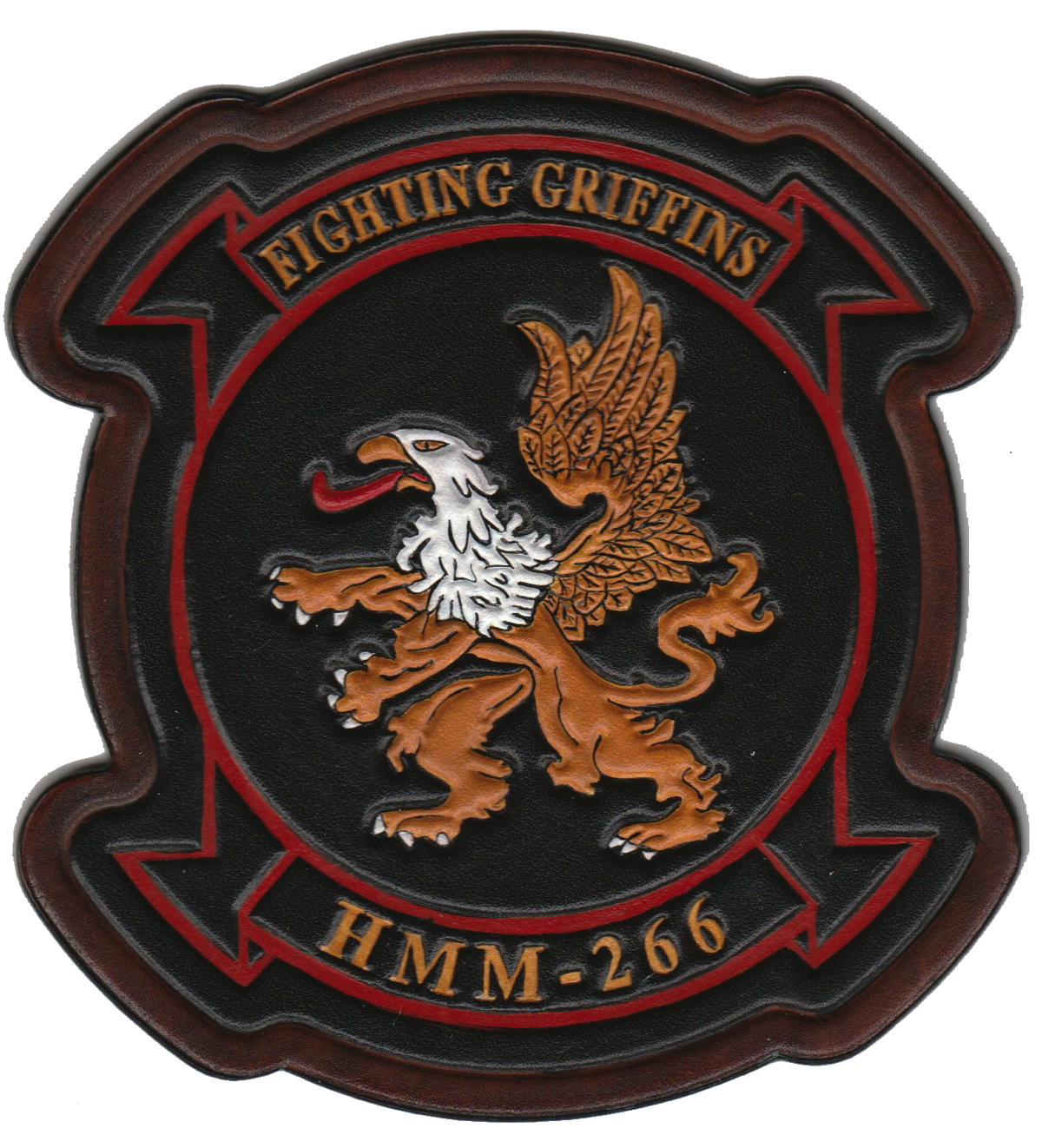 Officially Licensed USMC HMM-266 Fighting Griffins Leather Patch