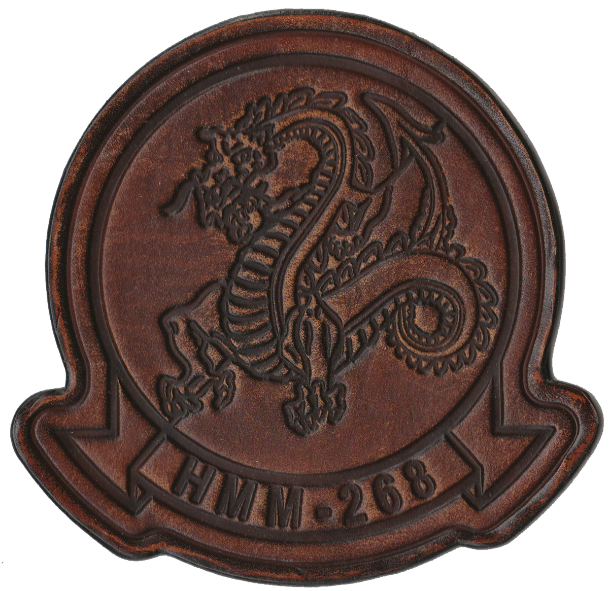 Officially Licensed HMM-268 Red Dragons Hand Painted Leather Patch
