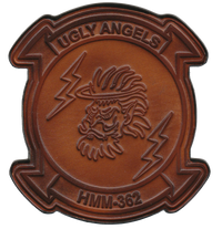 Officially Licensed USMC HMM-362 Ugly Angels Leather Patches