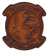 Officially Licensed USMC HMM-764 Moonlight Leather Patches