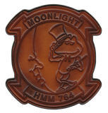 Officially Licensed USMC HMM-764 Moonlight Leather Patches