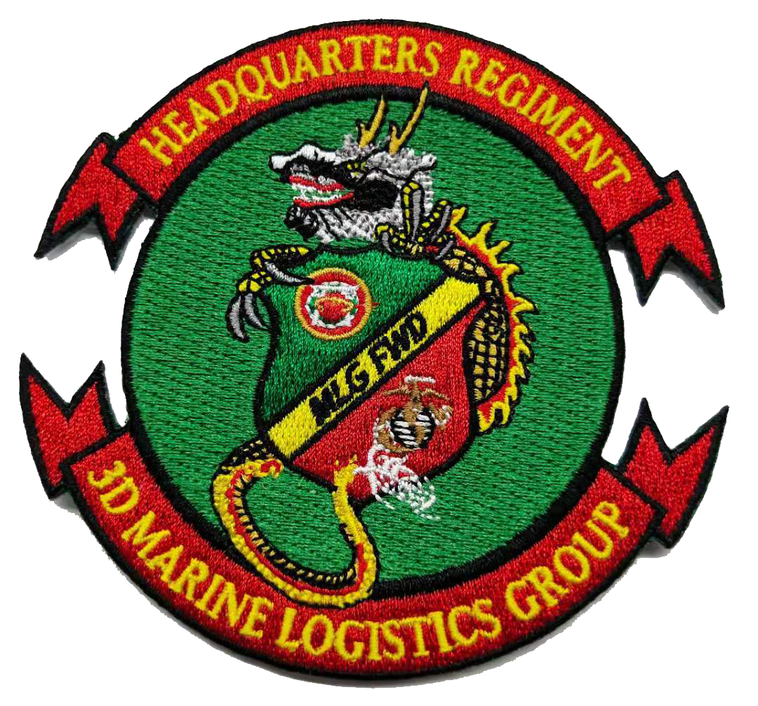 Officially Licensed USMC HQ Regiment 3rd MLG Marine Logistics Group Patch