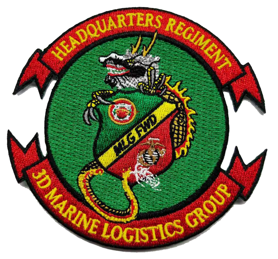 Officially Licensed USMC HQ Regiment 3rd MLG Marine Logistics Group Patch