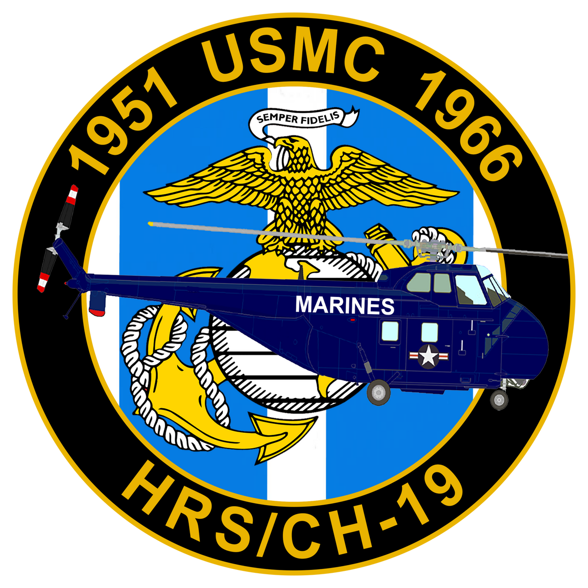 Officially Licensed USMC HRS/CH-19 Commemorative Sticker