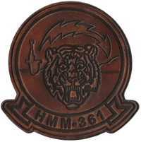 Officially Licensed HMM-361 Flying Tigers Hand Painted Leather Patch