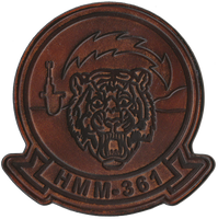 Officially Licensed USMC HMM-361 Flying Tigers Hand Painted Leather Patch
