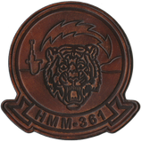 Officially Licensed USMC HMM-361 Flying Tigers Hand Painted Leather Patch
