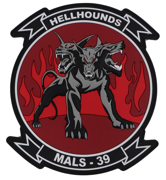 Officially Licensed USMC MALS-39 Hellhounds PVC Patches