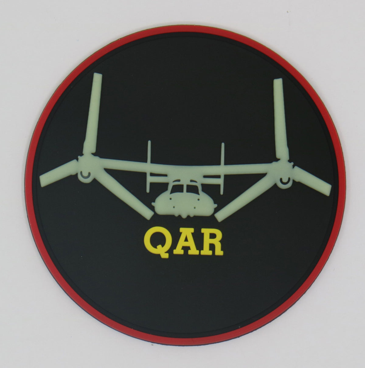USMC MV-22 QAR PVC Qualification Patch, GITD- with hook and loop
