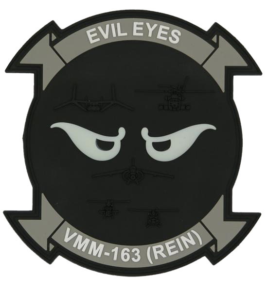 Officially Licensed USMC VMM-163 (REIN) Evil Eyes PVC Patch