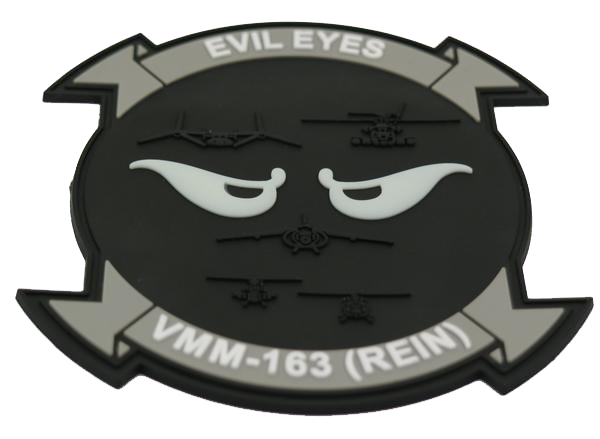 Officially Licensed USMC VMM-163 (REIN) Evil Eyes PVC Patch
