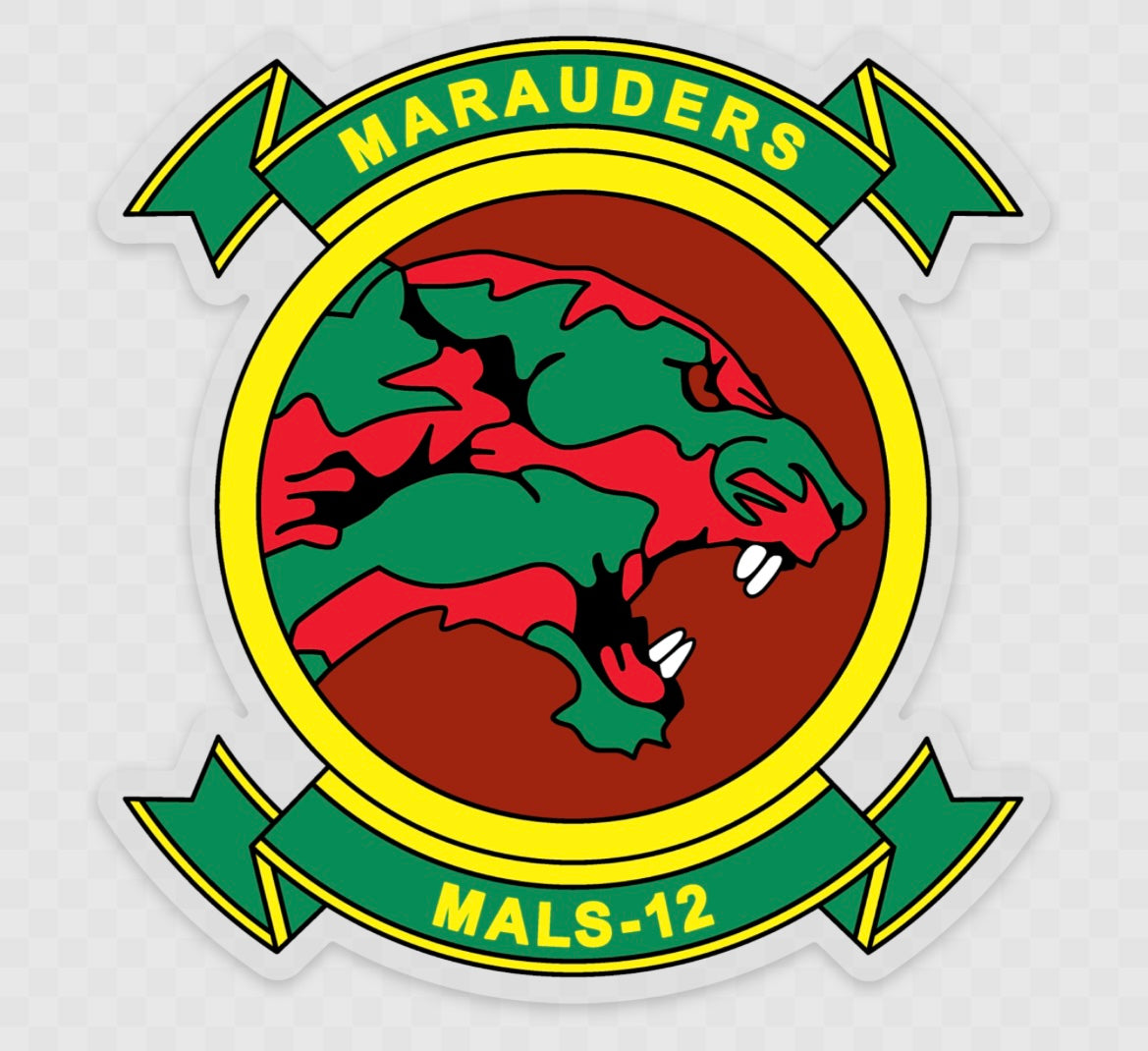 Officially Licensed MALS-12 Marauders Car Window Sticker