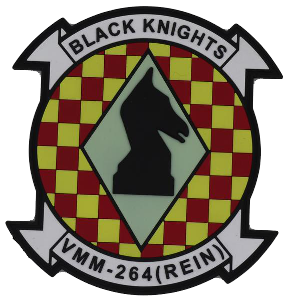 Officially Licensed USMC VMM-264 REIN Black Knights PVC Squadron Patch