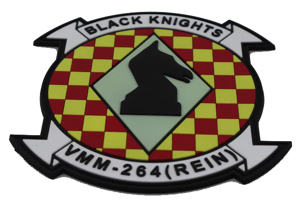 Officially Licensed USMC VMM-264 REIN Black Knights PVC Squadron Patch