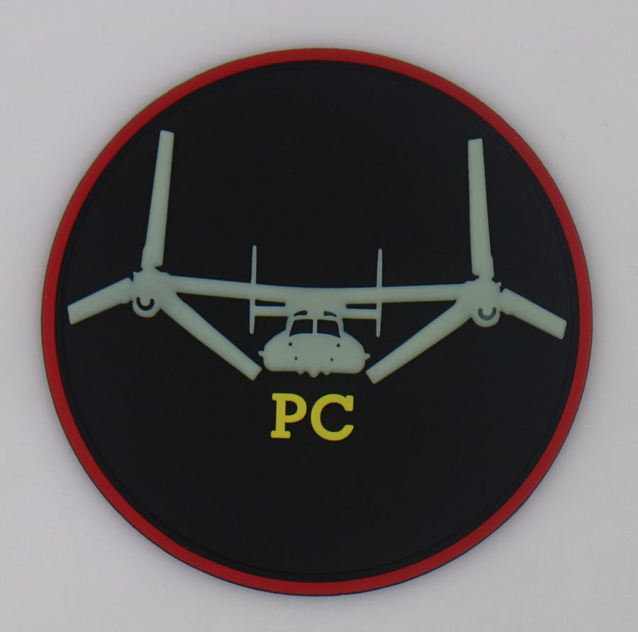 USMC MV-22 Qualification Plane Captain (PC) GITD PVC Patch