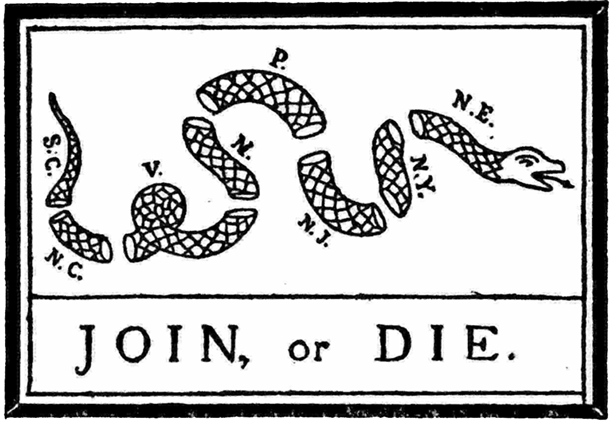 Join or Die Flag Sticker