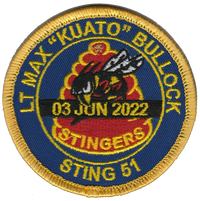 Official VFA-113 Stingers Lt Max Bullock Memorial Patch & Sticker