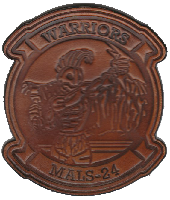 Officially Licensed USMC MALS-24 Warriors Leather Patch