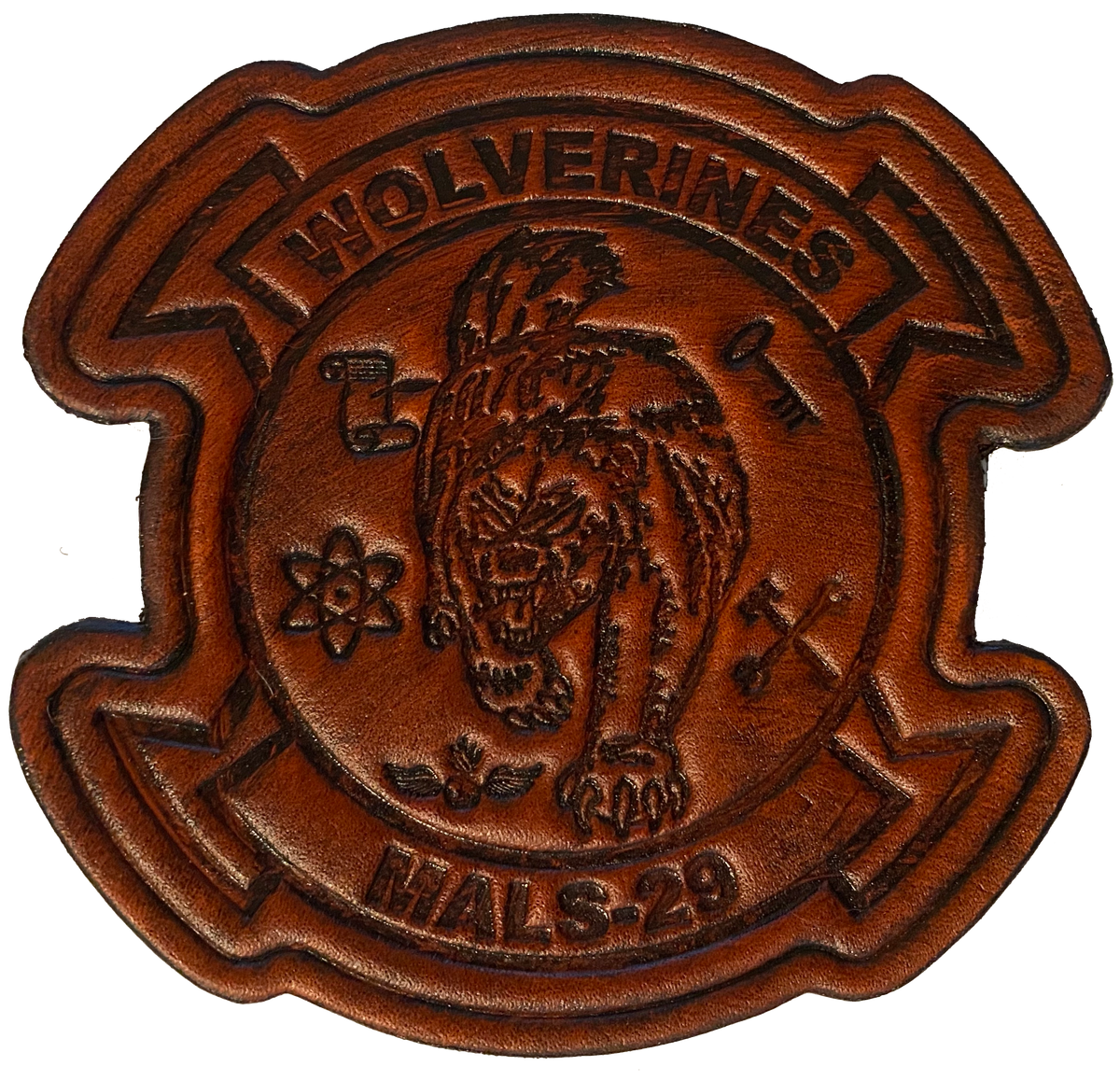 Officially Licensed USMC MALS-29 Wolverines "Old School" Leather Patch