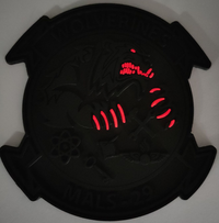 Officially Licensed USMC MALS-29 Wolverines Blackout/Red Glow PVC Patch