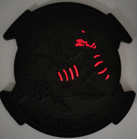 Officially Licensed USMC MALS-29 Wolverines Blackout/Red Glow PVC Patch