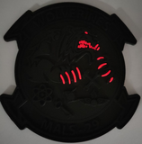 Officially Licensed USMC MALS-29 Wolverines Blackout/Red Glow PVC Patch