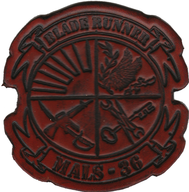 Officially Licensed USMC MALS-36 Bladerunners leather Patch