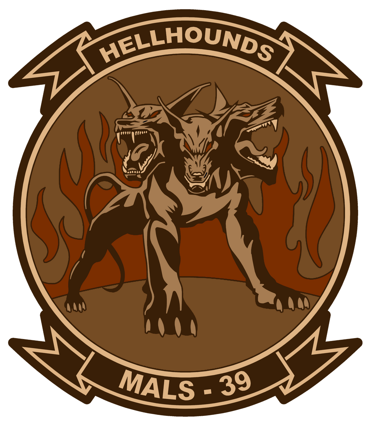 Officially Licensed USMC MALS-39 Hellhounds PVC Patches